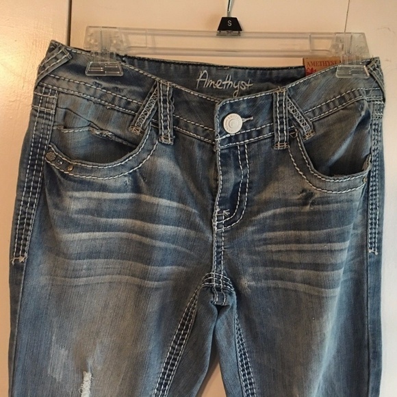 NWT AMETHYST Ripped Distressed Jeans Mid Rise Boot - Picture 6 of 8